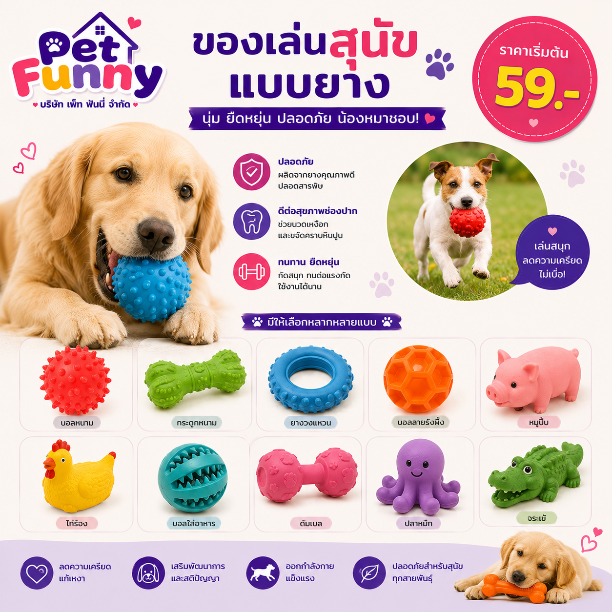 ของเล่นสุนัขแบบยาง
